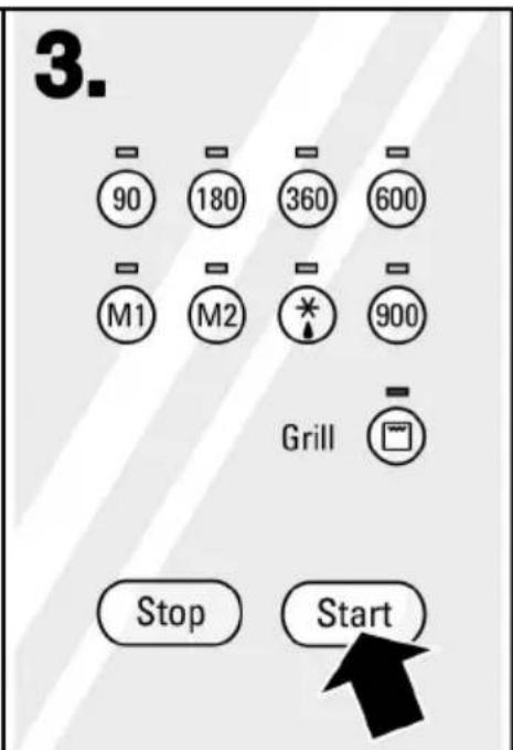 3. 90 180 360 600 M1 M2 * 900 Grill Stop Start