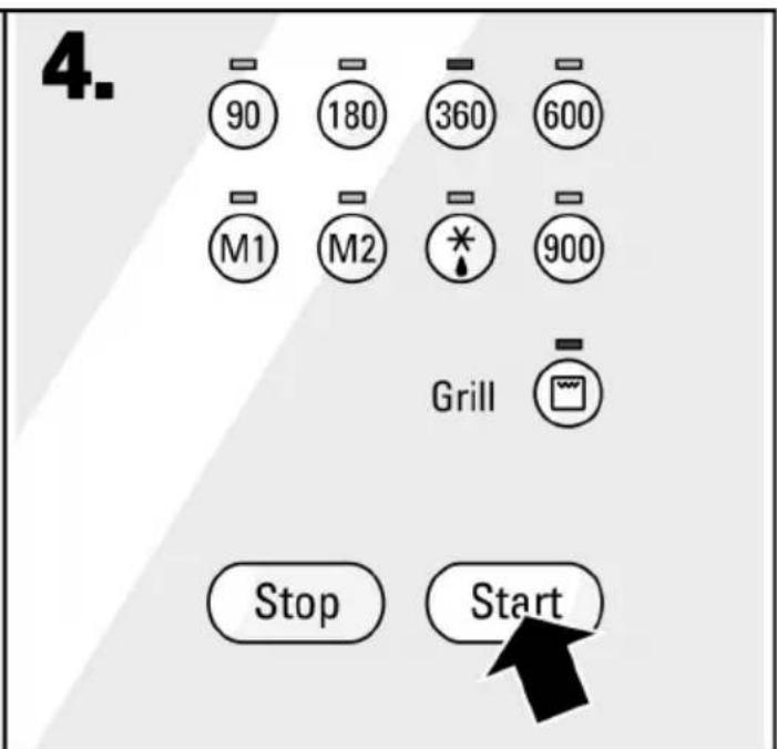 4. 90 180 360 600 M1 M2 * 900 Grill Stop Start