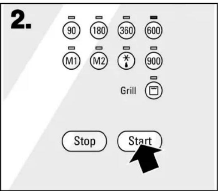 2. 90 180 360 600 M1 M2 * 900 Grill Stop Start