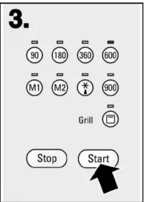 3. 90 180 360 600 M1 M2 * 900 Grill Stop Start