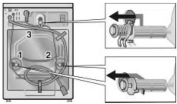 Diagram of a device with labeled parts and directional arrows indicating assembly or operation