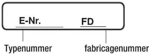 E-Nr. FD Typenummer fabricagenummer