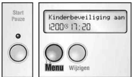 Start Pauze Kinderbeveiliging aan 1200° 17:20 Menu Wijzigen