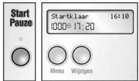 Start Pauze Startk 1aar 16:10 1000° 17:20 Menu Wijzigen