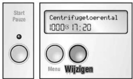 Start Pauze Centrifugetoerental 1000° 17:20 Menu Wijzigen