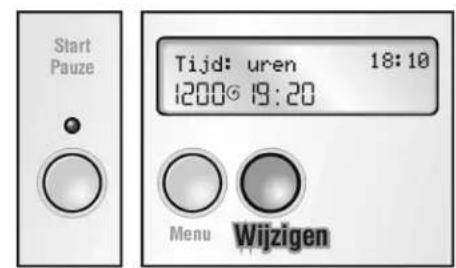 Start Pauze Tijd: uren 18:10 1200° 19:20 Menu Wijzigen