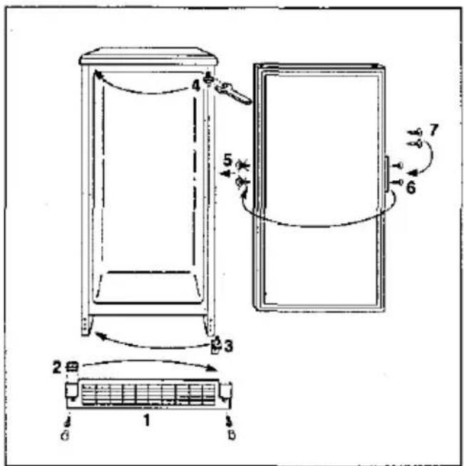 BOSCH KSK34452SD - Inverser les charnières de portes - 1
