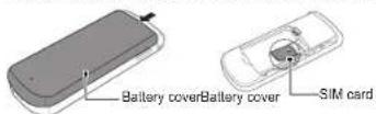 SAMSUNG SPH-E1100 - Install the SIM card and battery - 1