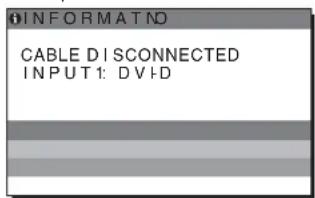 INFORMAÇÃO CABO DESCONECTADO ENTRADA1: DVD