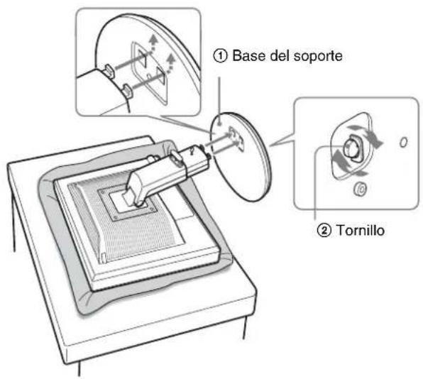 ① Base del soporte ② Tornillo