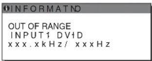 INFORMAÇÃO FORA DO ALCANCE ENTRADA1: DIVIDIR xxxx.xkHz/ xxxHz