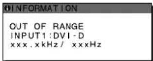 範囲外 入力1:DVI-D xxx.xkHz/ xxxHz