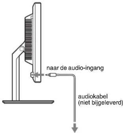 naar de audio-ingang audiokabel (niet bijgeleverd)
