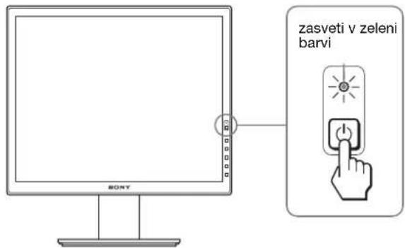 zasveti v zeleni barvi SONY
