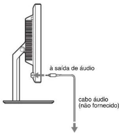 à saída de áudio cabo áudio (não fornecido)