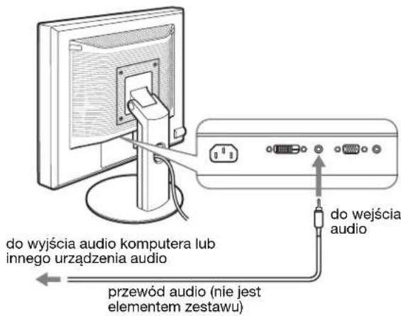 do wyjścia audio komputera lub innego urządzenia audio przewód audio (nie jest elementem zestawu) do wejścia audio