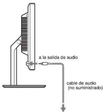 a la salida de audio cable de audio (no suministrado)