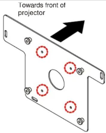 Towards front of projector