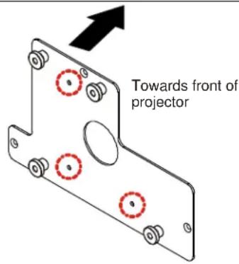 Towards front of projector