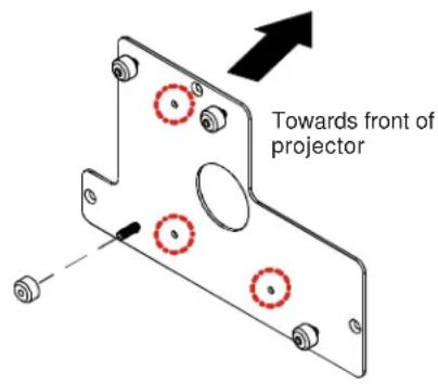 Towards front of projector