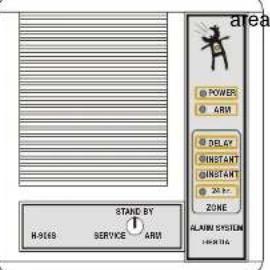 area POWER ARM DELAY* INSTANT ZONE ZONE R-9168 SERVICE ARM STAND BY ALARM SYSTEM 100%