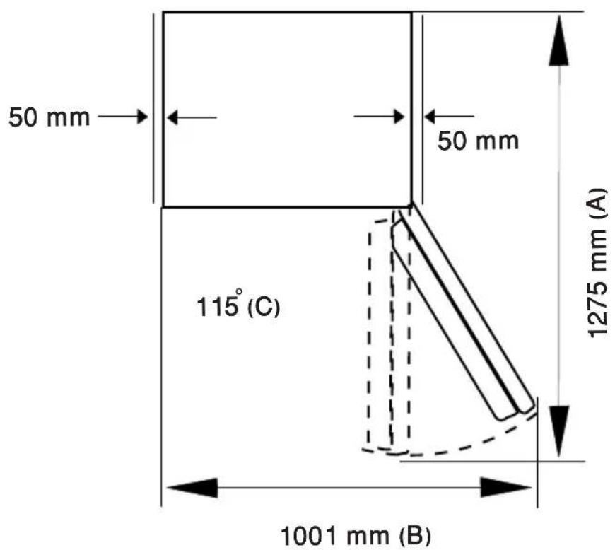 50 mm 50 mm 115° (C) 1275 mm (A) 1001 mm (B)