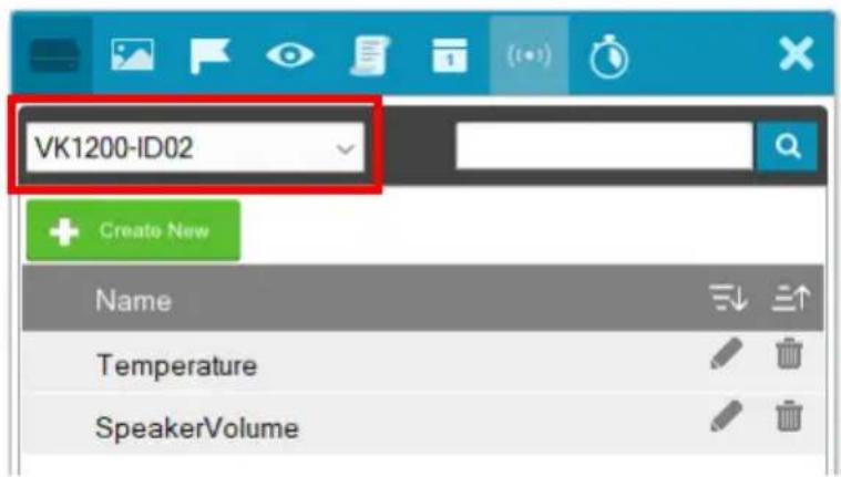 VK1200-ID02 Create New Name Temperature SpeakerVolume