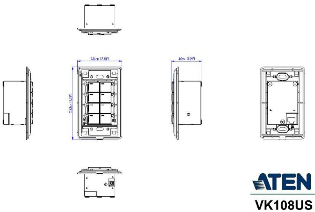 ATEN VK224 - Panel Mount Cutout - 3
