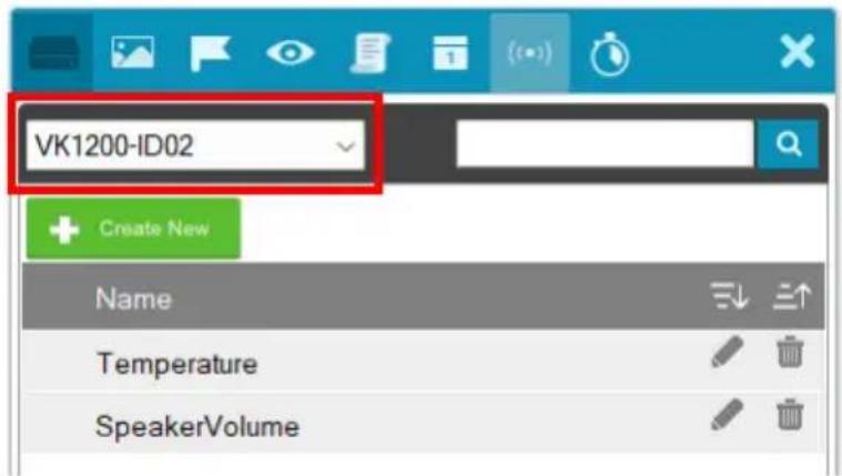 VK1200-ID02 Create New Name Temperature SpeakerVolume