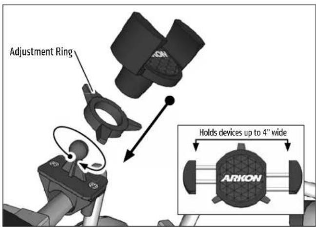 Adjustment Ring Holds devices up to 4" wide ARKON