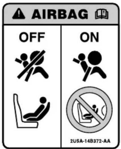 AIRBAG OFF ON 2U5A-14B372-AA