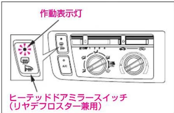 作動表示灯 ヒーテッドドアミラースイッチ (リヤデフロスター兼用)