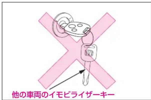 他の車両のイモビライザーキー