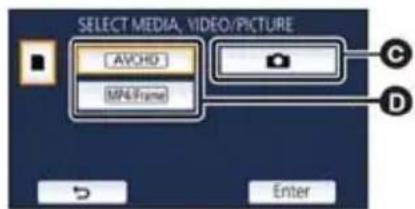メディア選択、ビデオ/ピクチャ AVOID MP4フレーム C D エンター