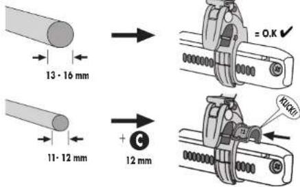 13·16 mm 11·12 mm 12 mm = O.K ✓ KQ(K)
