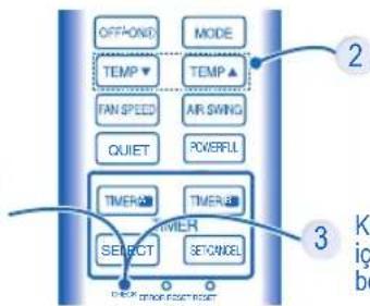 OFFOND MODE TEMP ▼ TEMP ▲ FAN SPEED AR SWING QUIET POWERFL TIMER TIMER TIMER SELECT SETCANCEL