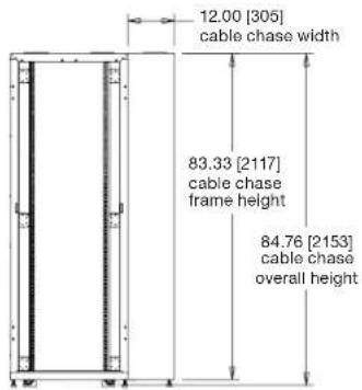 12.00 [305] cable chase width 83.33 [2117] cable chase frame height 84.76 [2153] cable chase overall height
