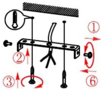 Technical diagram showing mechanical assembly with numbered components and directional arrows indicating motion or force