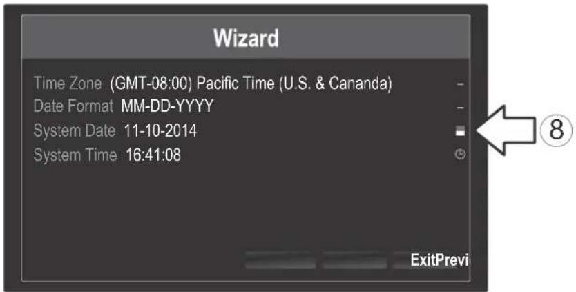 Wizard Time Zone (GMT-08:00) Pacific Time (U.S. & Canada) Date Format MM-DD-YYYY System Date 11-10-2014 System Time 16:41:08 ExitPrev