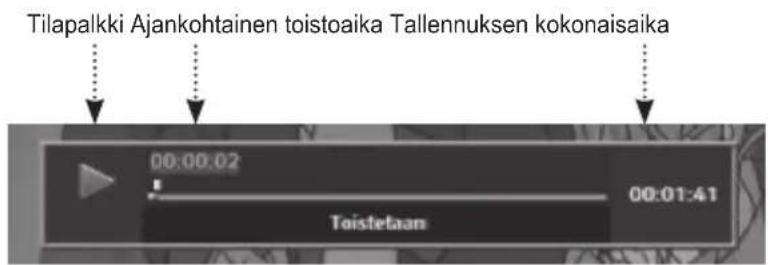 Tilapalkki Ajankohtainen toistoaika Tallennuksen kokonaisaika 00:00:02 00:01:41 Toistetaan