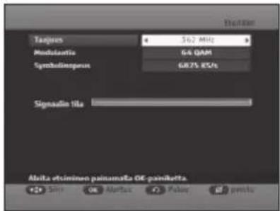 Tanjors 562 MHz Modalities 64 QAM Symbolism 6875 R/S Signaolin file Albita etsiminen pianamata OE-painlatta +/- Solar OK Albitax Polar prenta