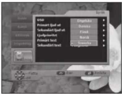 GSD Primärät ljud ut Sekundärät ljud ut Ejudpriervitet Primärät text Sekundärät text Engelska Denika Finet Nasik Senska