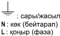 ⊥ : сары/жасыл N : көк (бейтарап) L : қоңыр (фаза)