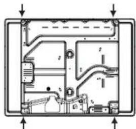 Technical schematic of a device interior with labeled components and directional arrows (no readable text or symbols)