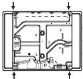 Cross-sectional diagram of a mechanical or electronic device with internal components and directional arrows (no text or symbols)