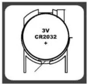 3V CR2032 +