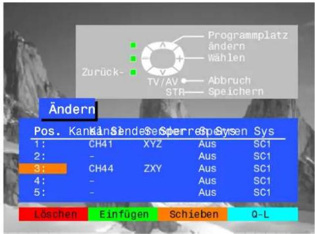 PANASONIC TX-25SL1FZ - Ein Programm an eine andere Position schieben - 6