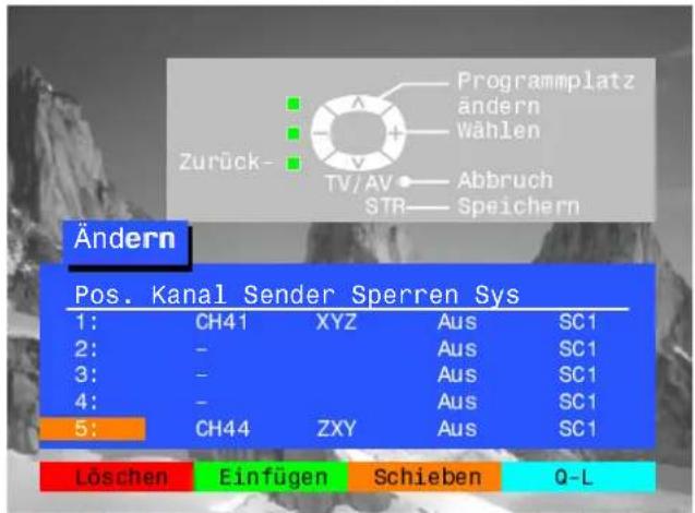 PANASONIC TX-25SL1FZ - Ein Programm an eine andere Position schieben - 7
