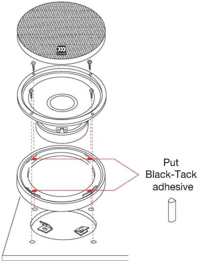 Put Black-Tack adhesive