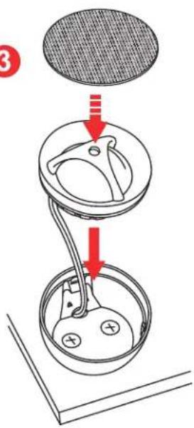 Diagram showing a mechanical assembly with labeled parts and directional arrows indicating motion or force